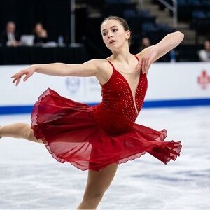 NWT Jerry's Garnet Glam Ice Dance Dress Ladies Medium Rhinestones